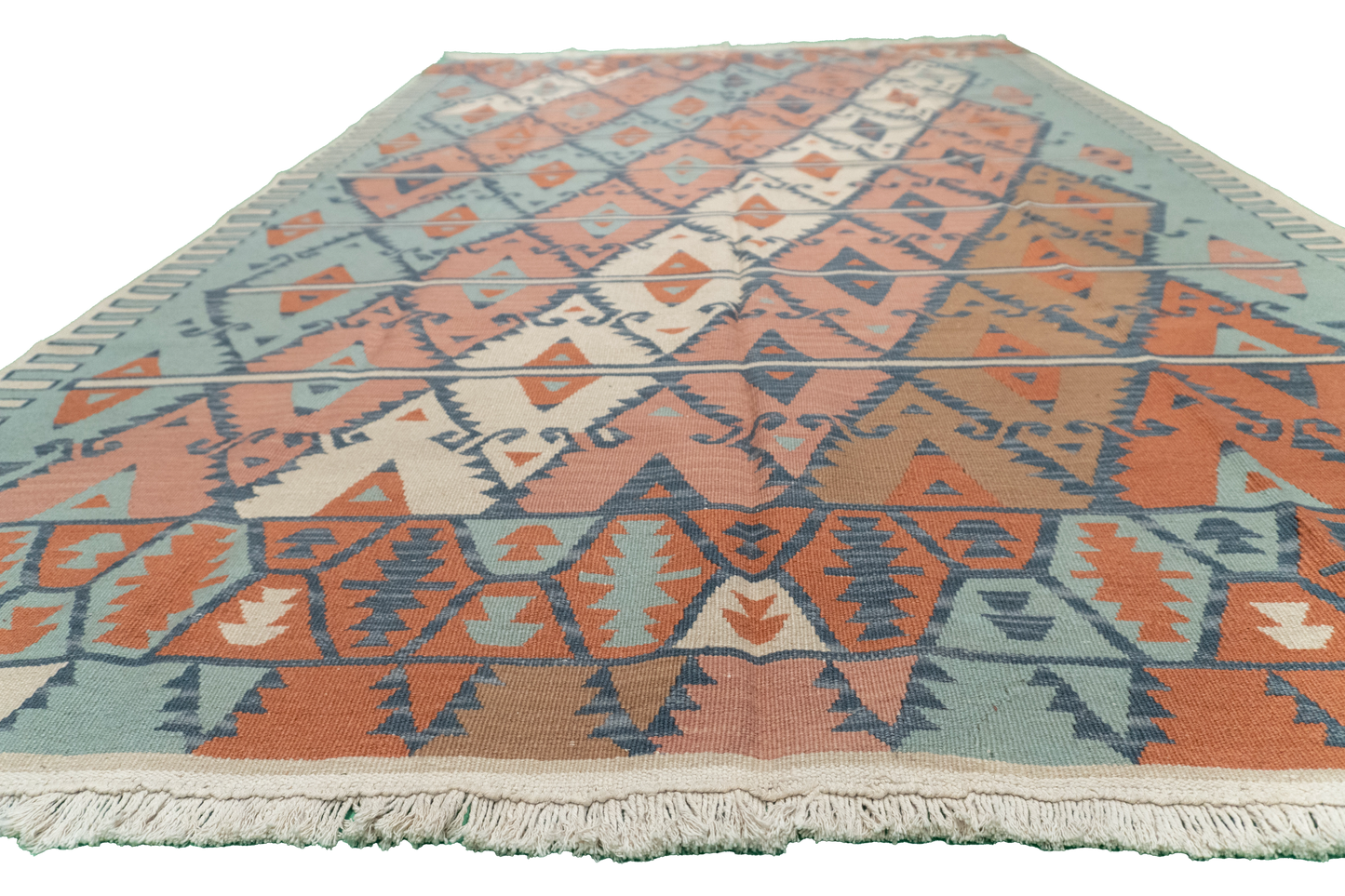 W 5.1 L 8 Kilim 100% Wool Hand-Woven All-Over Design - 19317
