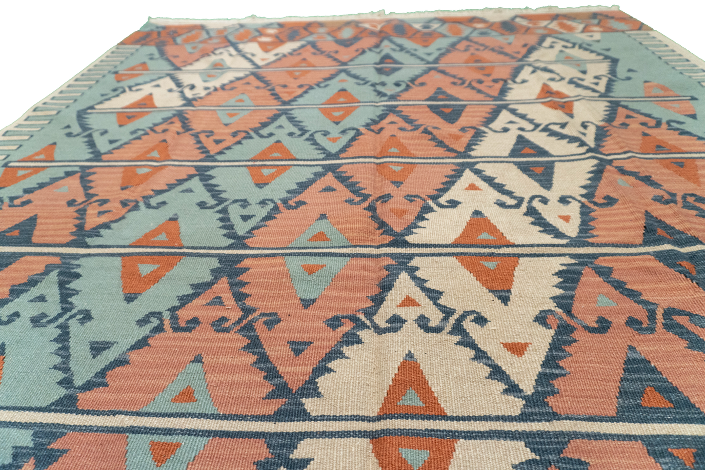 W 5.1 L 8 Kilim 100% Wool Hand-Woven All-Over Design - 19317