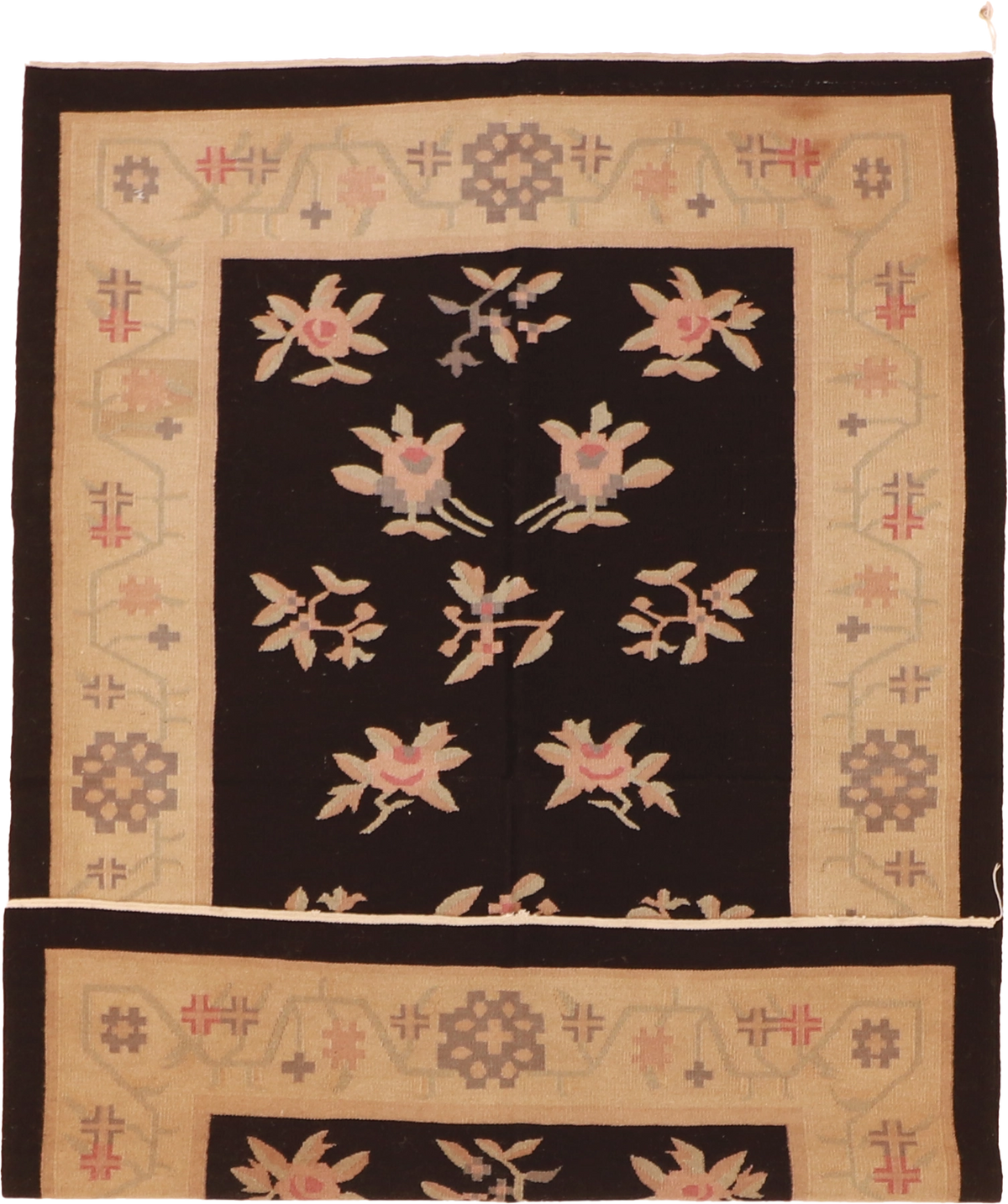 W 4.1 L 6 Kilim 100% Wool Hand-Woven All-Over Design - 19329