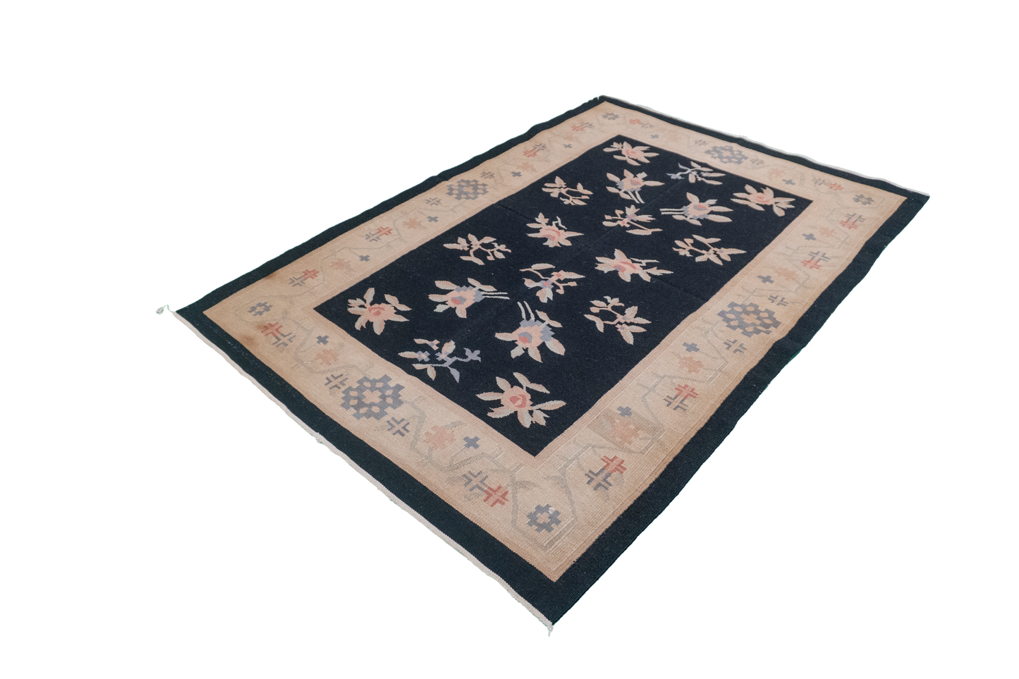 W 4.1 L 6 Kilim 100% Wool Hand-Woven All-Over Design - 19329