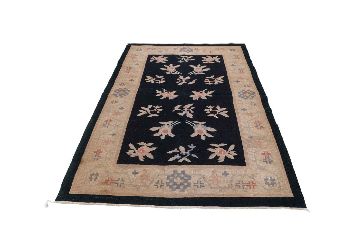W 4.1 L 6 Kilim 100% Wool Hand-Woven All-Over Design - 19329
