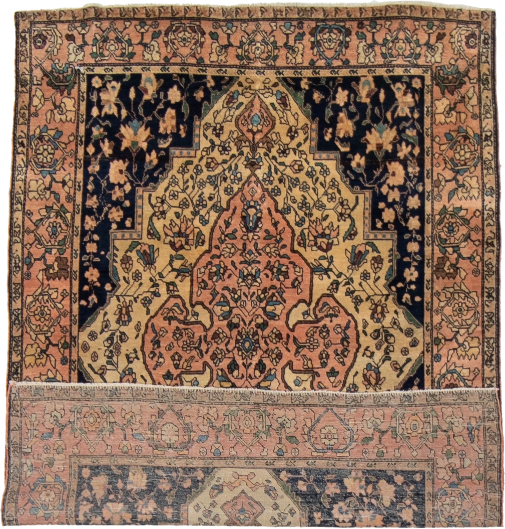 W 3.7 L 4.10 Frahan Antique 100% Wool Hand-Woven All-Over Design - 19837