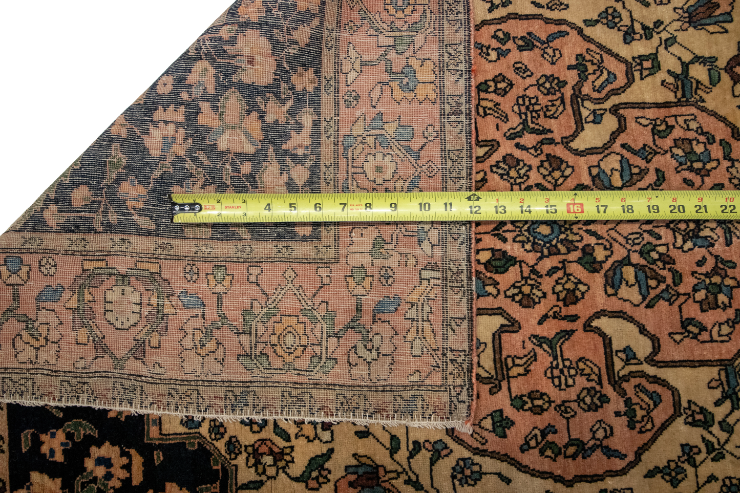 W 3.7 L 4.10 Frahan Antique 100% Wool Hand-Woven All-Over Design - 19837