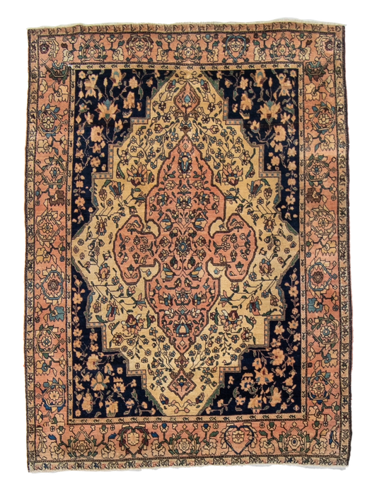 W 3.7 L 4.10 Frahan Antique 100% Wool Hand-Woven All-Over Design - 19837