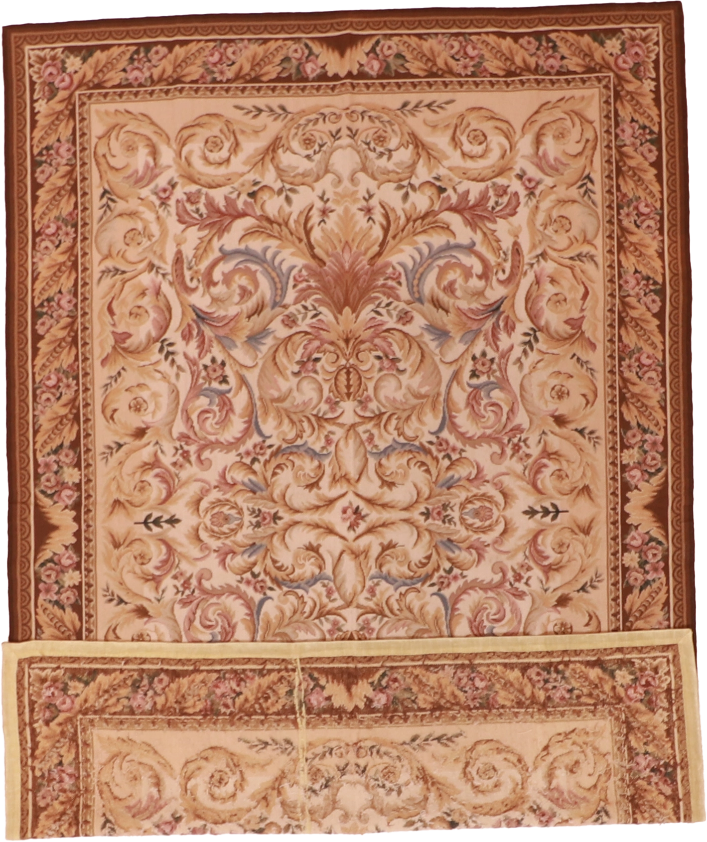 W 5.11 L 8.9 Needle Point 100% Wool Hand-Woven All-Over Design - 19966