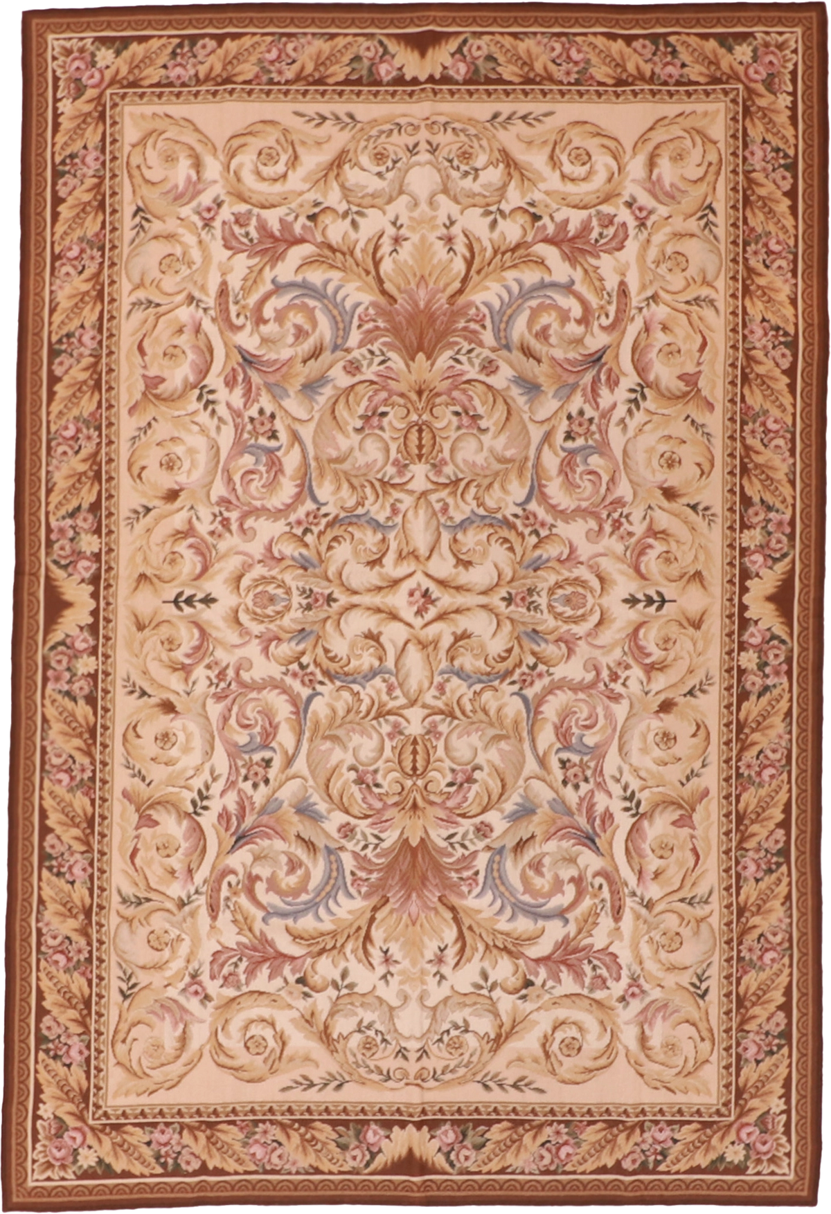 W 5.11 L 8.9 Needle Point 100% Wool Hand-Woven All-Over Design - 19966