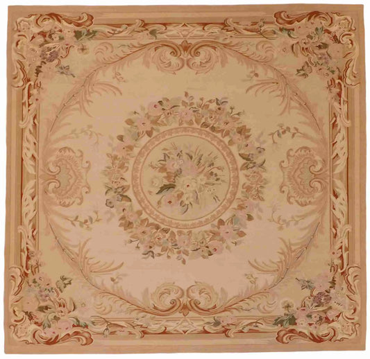 W 7 - L 7.2 - Abusson Wool All Over Rectangle - Finest Hand-Made Quality Wool - 20062