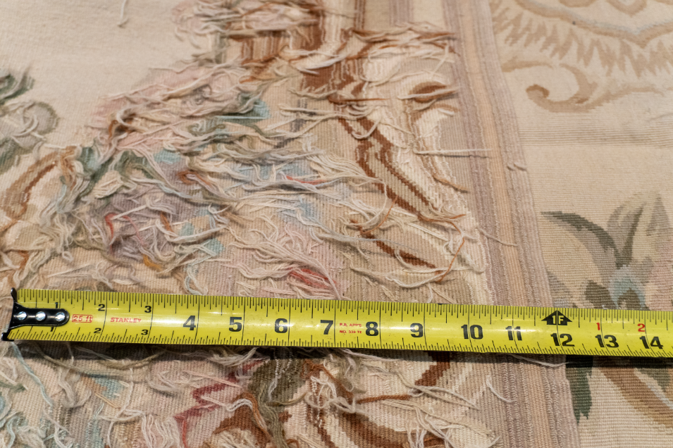 W 7 - L 7.2 - Abusson Wool All Over Square Tapestry - Finest Hand-Made Quality Wool - 20062