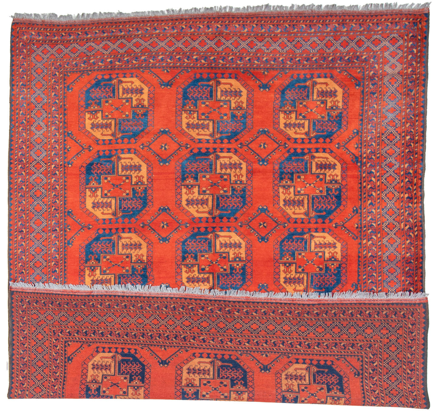 W 8.4 L 9.10 Turkaman 100% Wool Hand-Woven All-Over Design - 20337