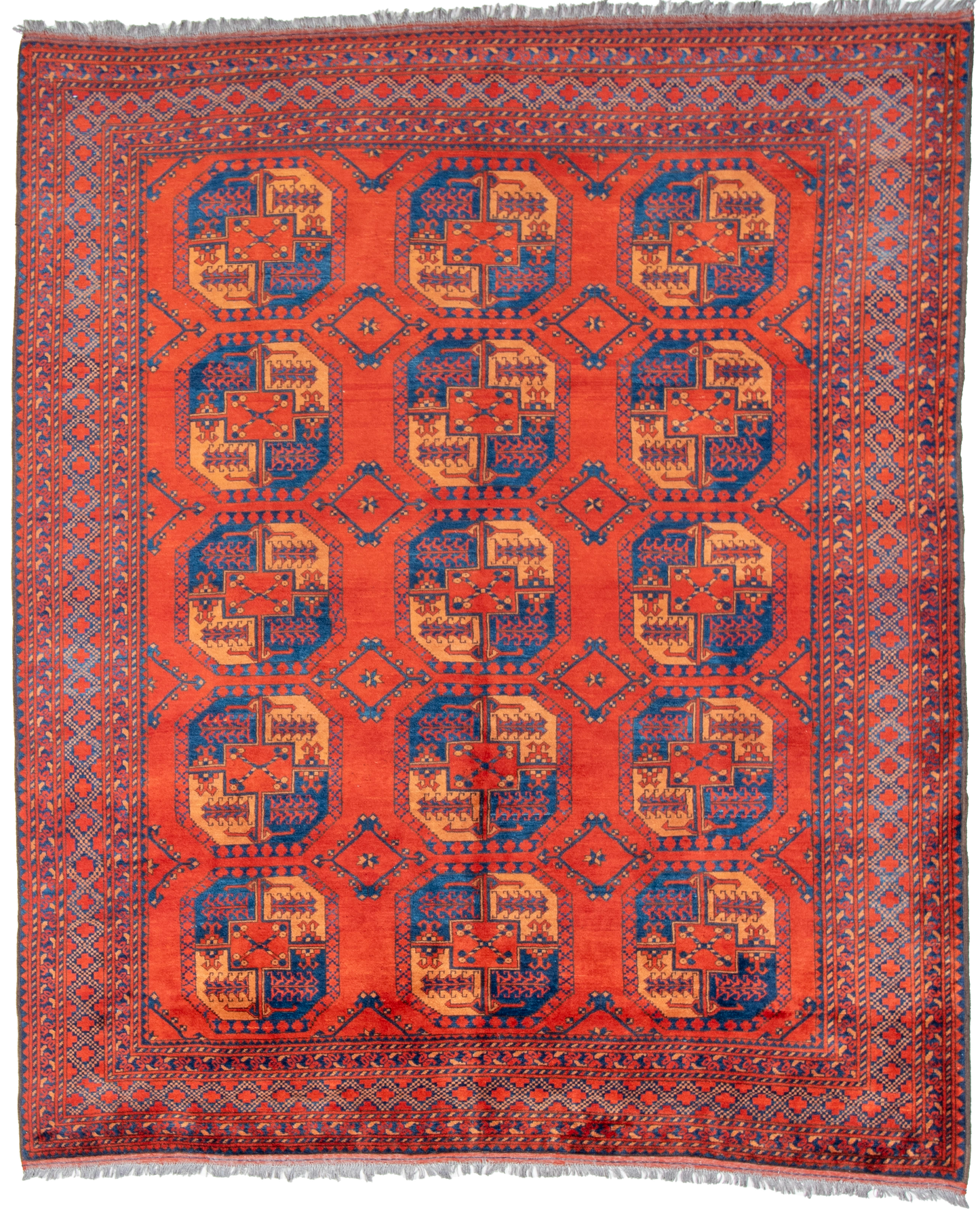W 8.4 L 9.10 Turkaman 100% Wool Hand-Woven All-Over Design - 20337