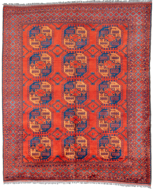 W 8.4 L 9.10 Turkaman 100% Wool Hand-Woven All-Over Design - 20337