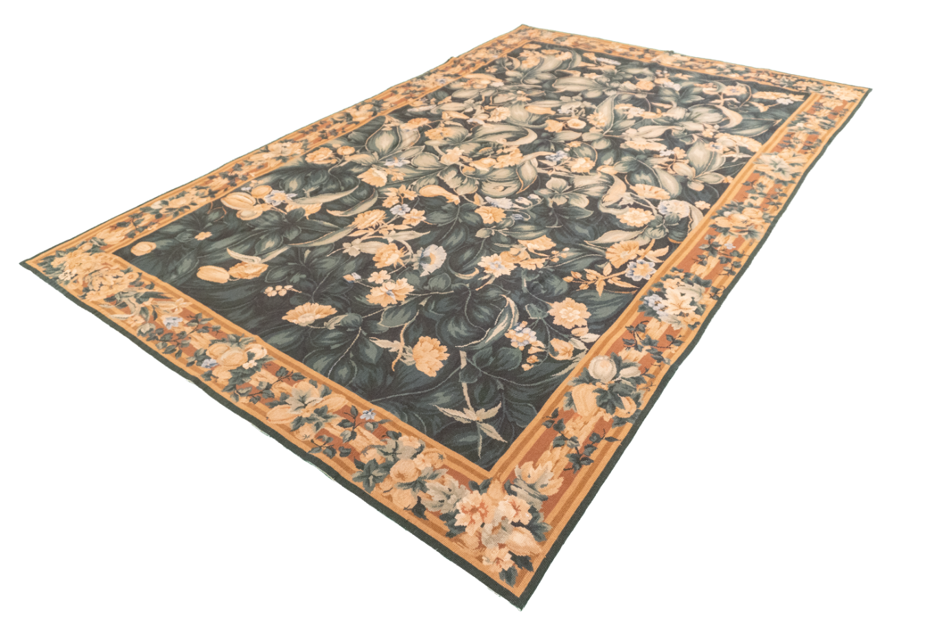 W 5.11 - L 9.3 - Needle Point Fine All Over Rectangle - Finest Hand-Made Quality Wool - 20358