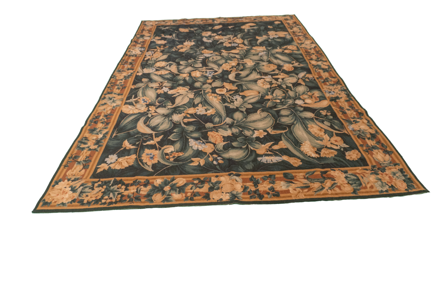 W 5.11 - L 9.3 - Needle Point Fine All Over Rectangle - Finest Hand-Made Quality Wool - 20358