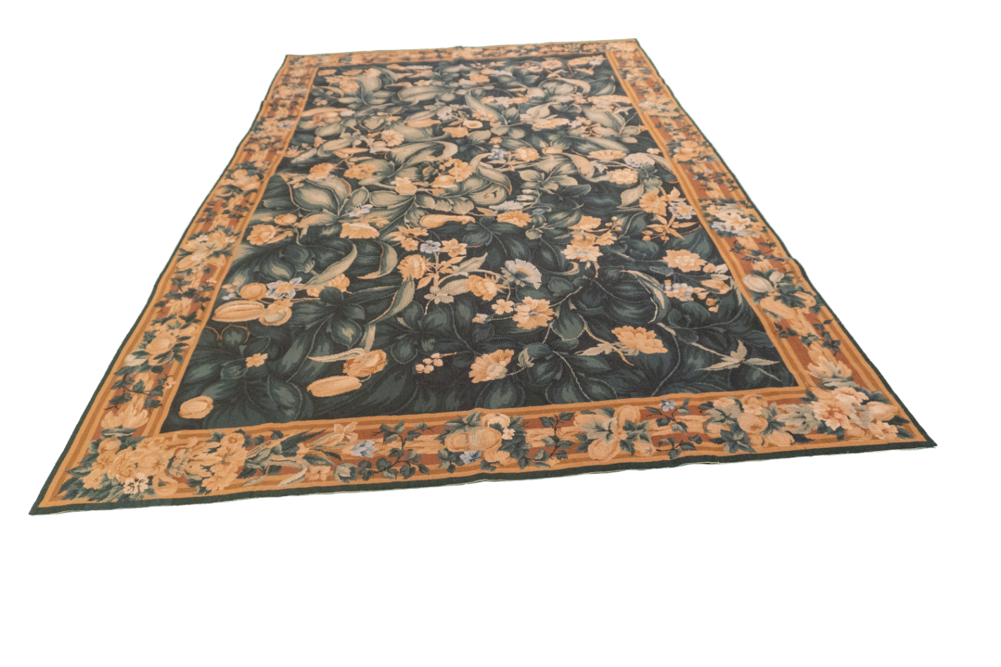 W 5.11 - L 9.3 - Needle Point Fine All Over Rectangle - Finest Hand-Made Quality Wool - 20358