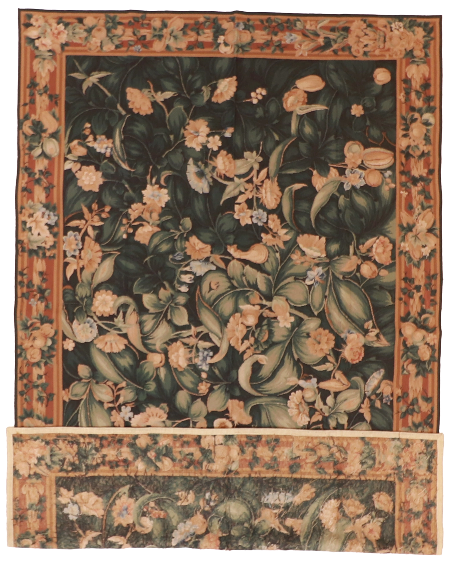 W 5.11 L 9.3 Needle Point 100% Wool Hand-Woven All-Over Design - 20358