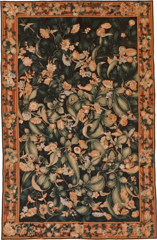 W 5.11 L 9.3 Needle Point 100% Wool Hand-Woven All-Over Design - 20358