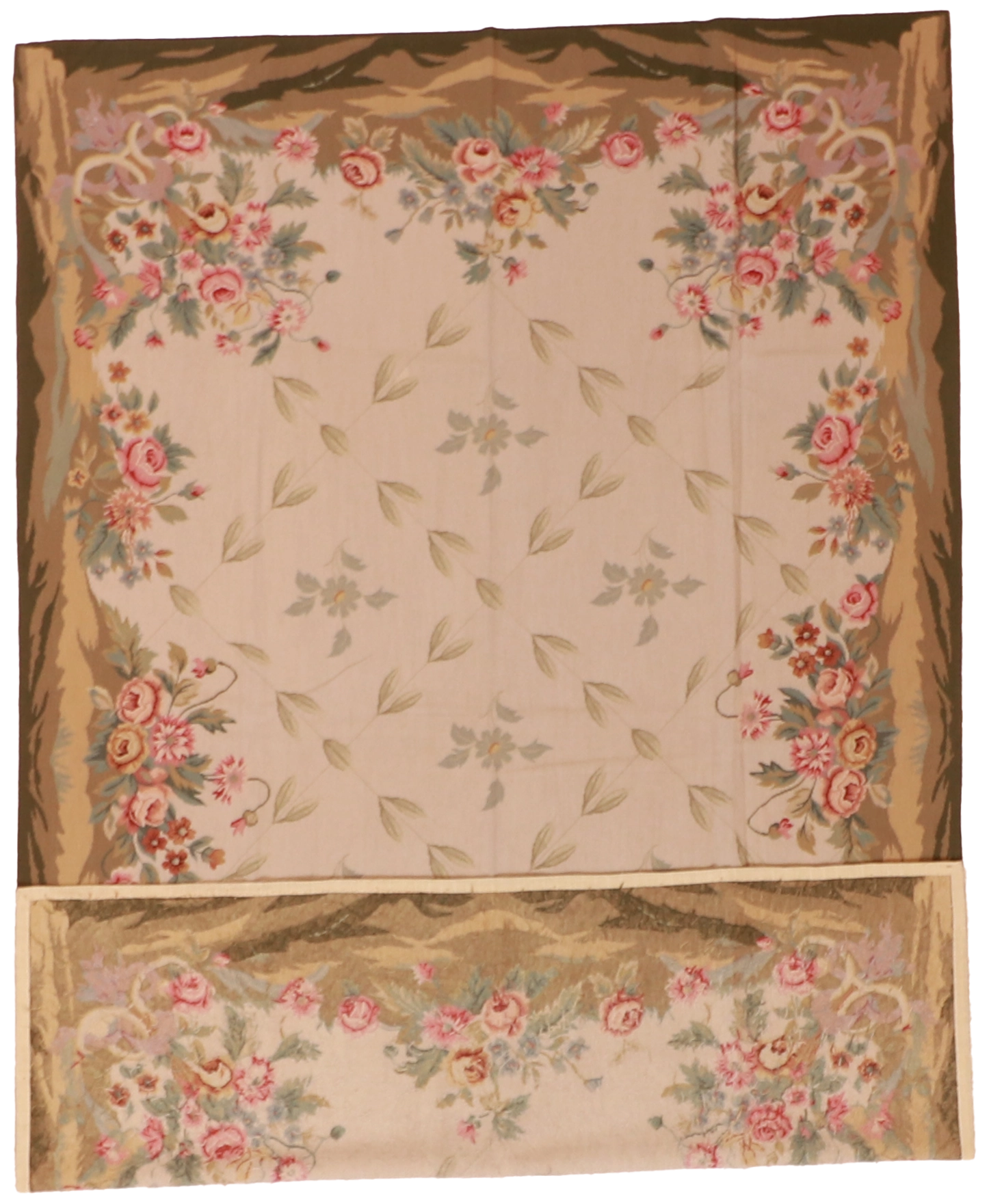 W 6 L 9.2 Needle Point 100% Wool Hand-Woven All-Over Design - 20359