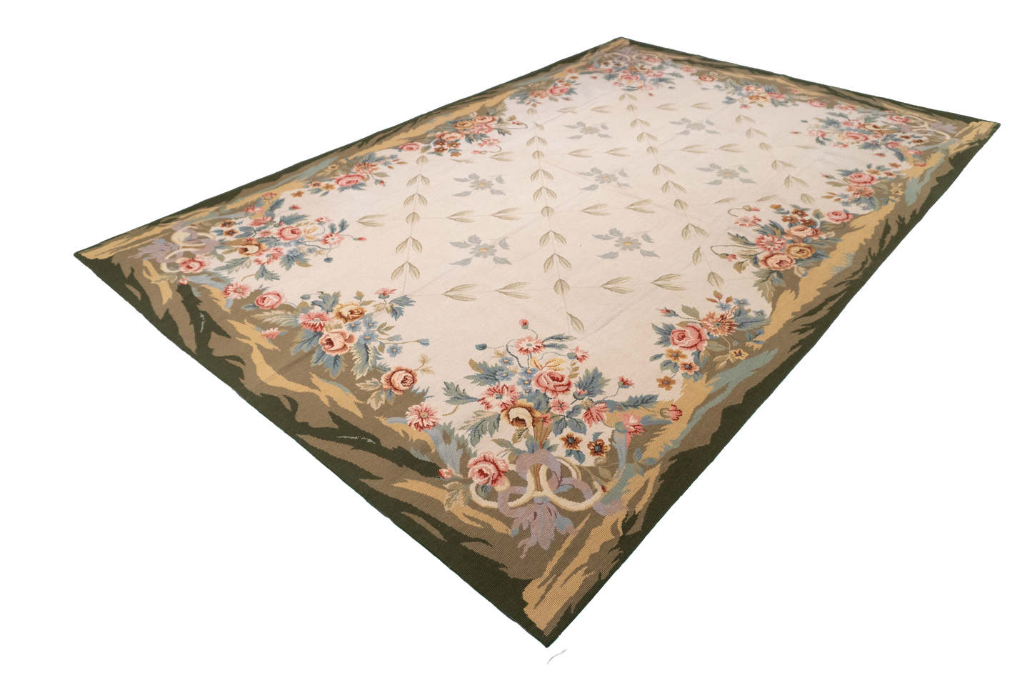 W 6 L 9.2 Needle Point 100% Wool Hand-Woven All-Over Design - 20359