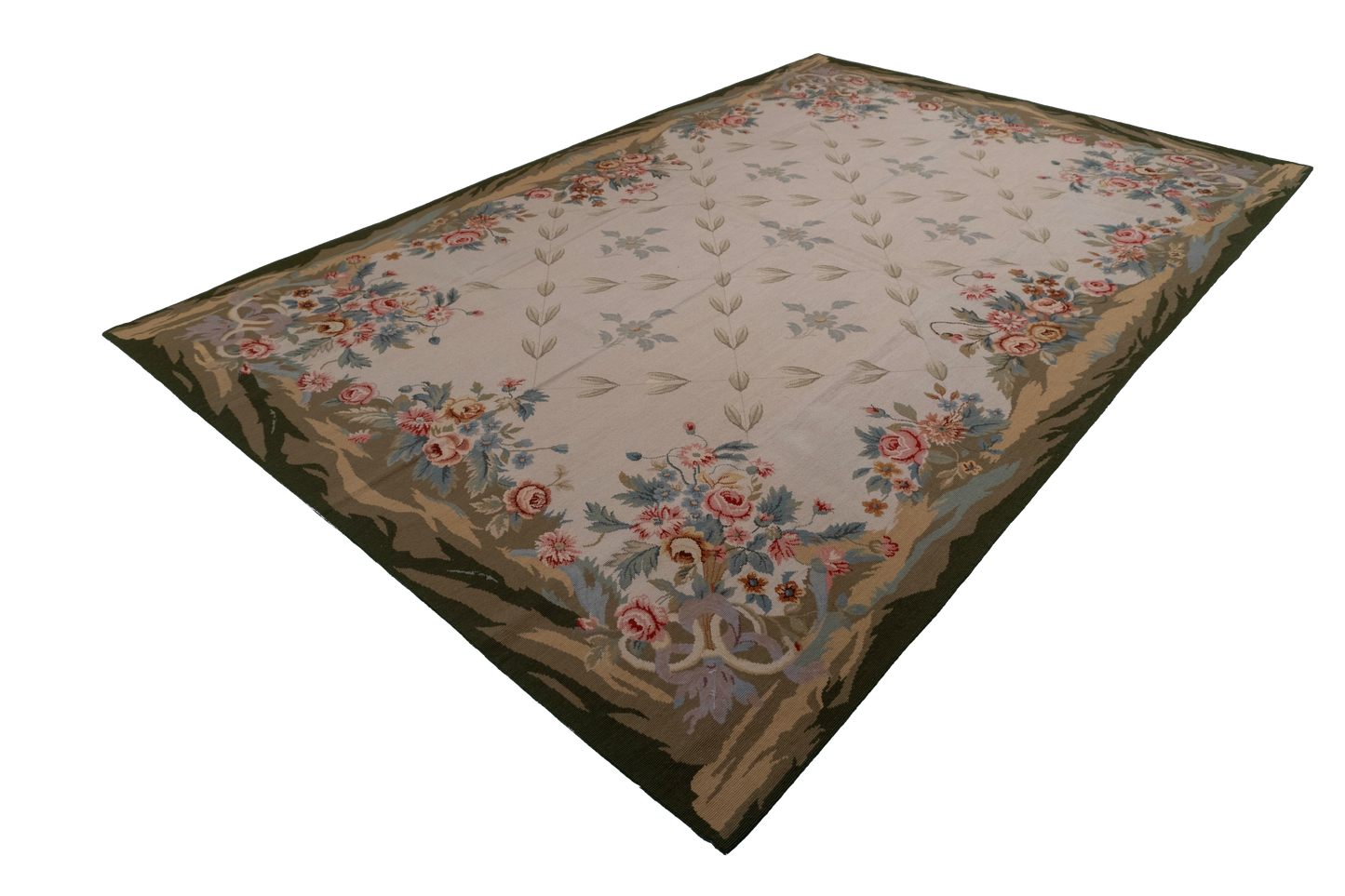 W 6 L 9.2 Needle Point 100% Wool Hand-Woven All-Over Design - 20359