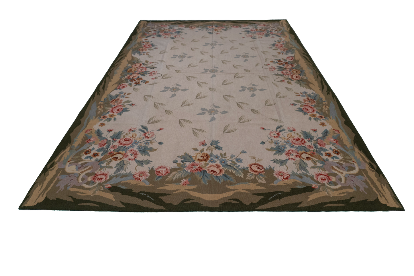 W 6 L 9.2 Needle Point 100% Wool Hand-Woven All-Over Design - 20359