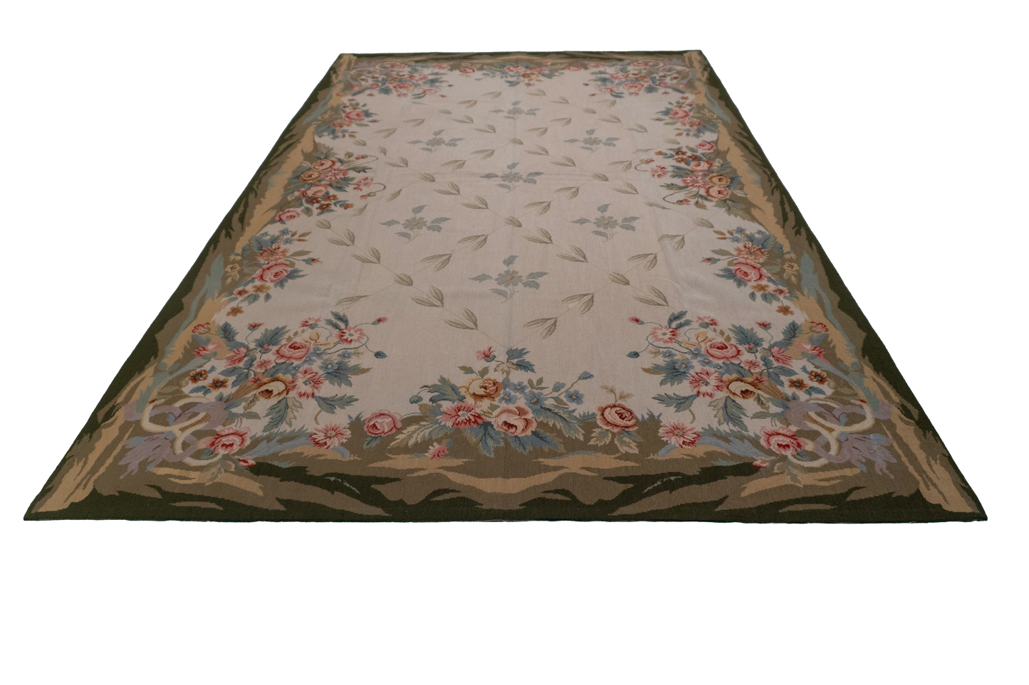 W 6 L 9.2 Needle Point 100% Wool Hand-Woven All-Over Design - 20359