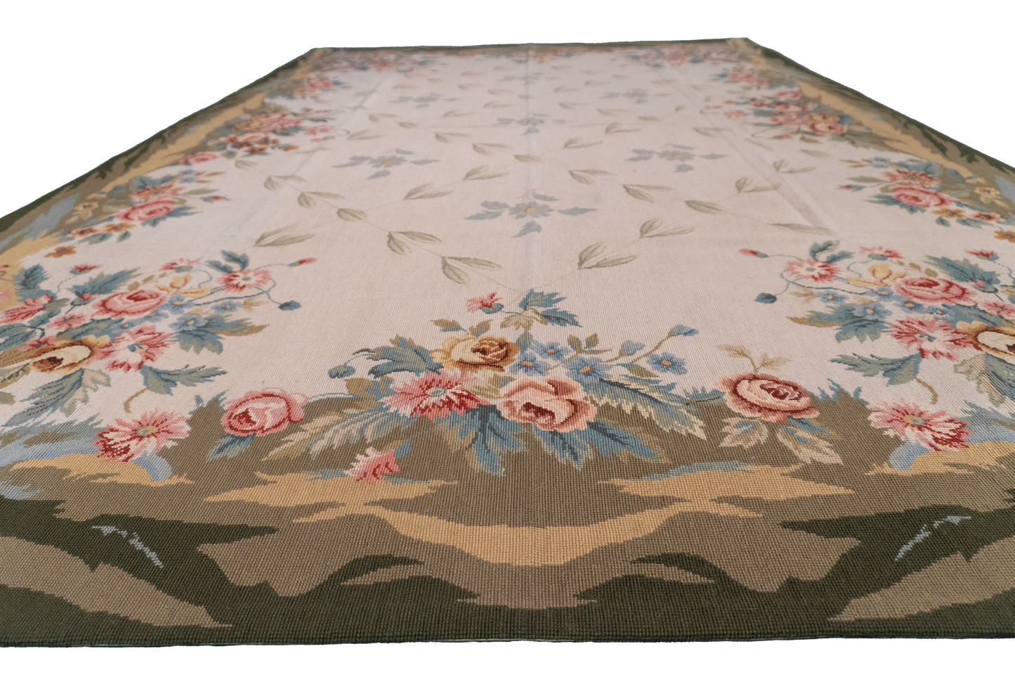 W 6 L 9.2 Needle Point 100% Wool Hand-Woven All-Over Design - 20359