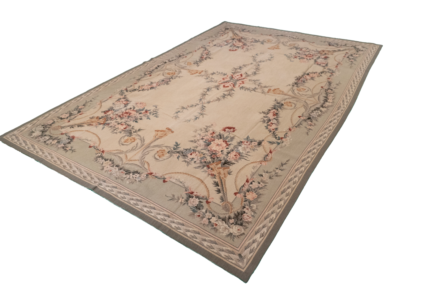 W 6 - L 9 - Needle Point Wool All Over Rectangle - Finest Hand-Made Quality Wool - 20360