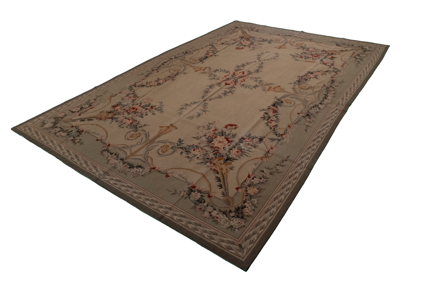 W 6 - L 9 - Needle Point Wool All Over Rectangle - Finest Hand-Made Quality Wool - 20360