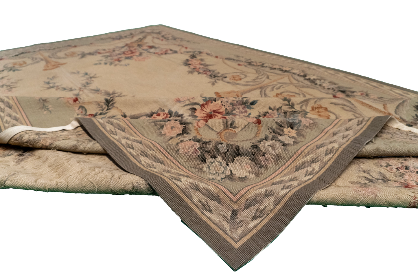 W 6 - L 9 - Needle Point Wool All Over Rectangle - Finest Hand-Made Quality Wool - 20360