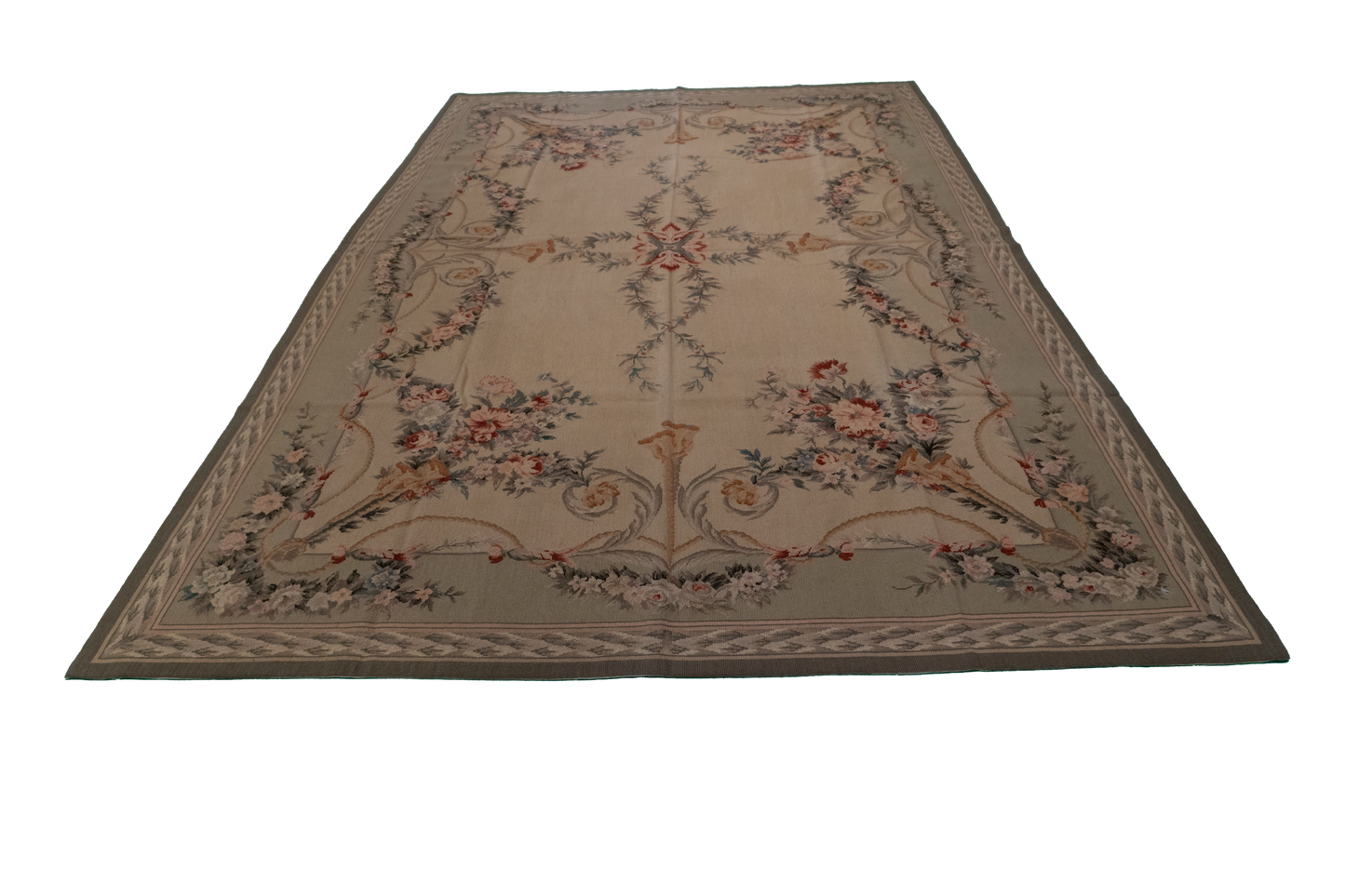 W 6 - L 9 - Needle Point Wool All Over Rectangle - Finest Hand-Made Quality Wool - 20360