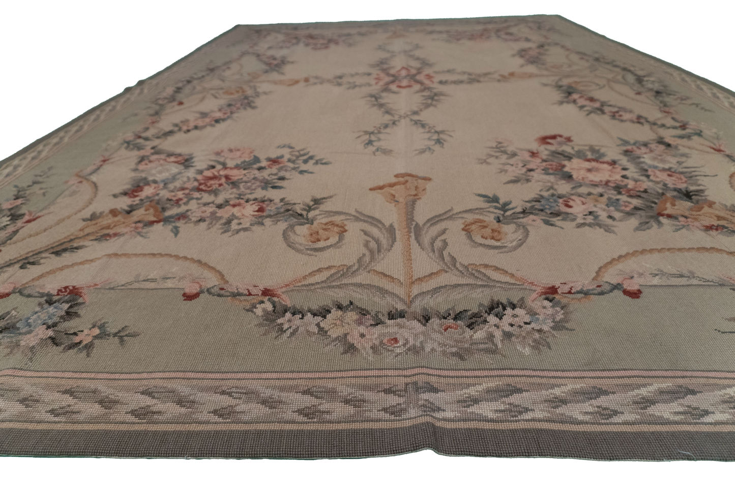 W 6 - L 9 - Needle Point Wool All Over Rectangle - Finest Hand-Made Quality Wool - 20360