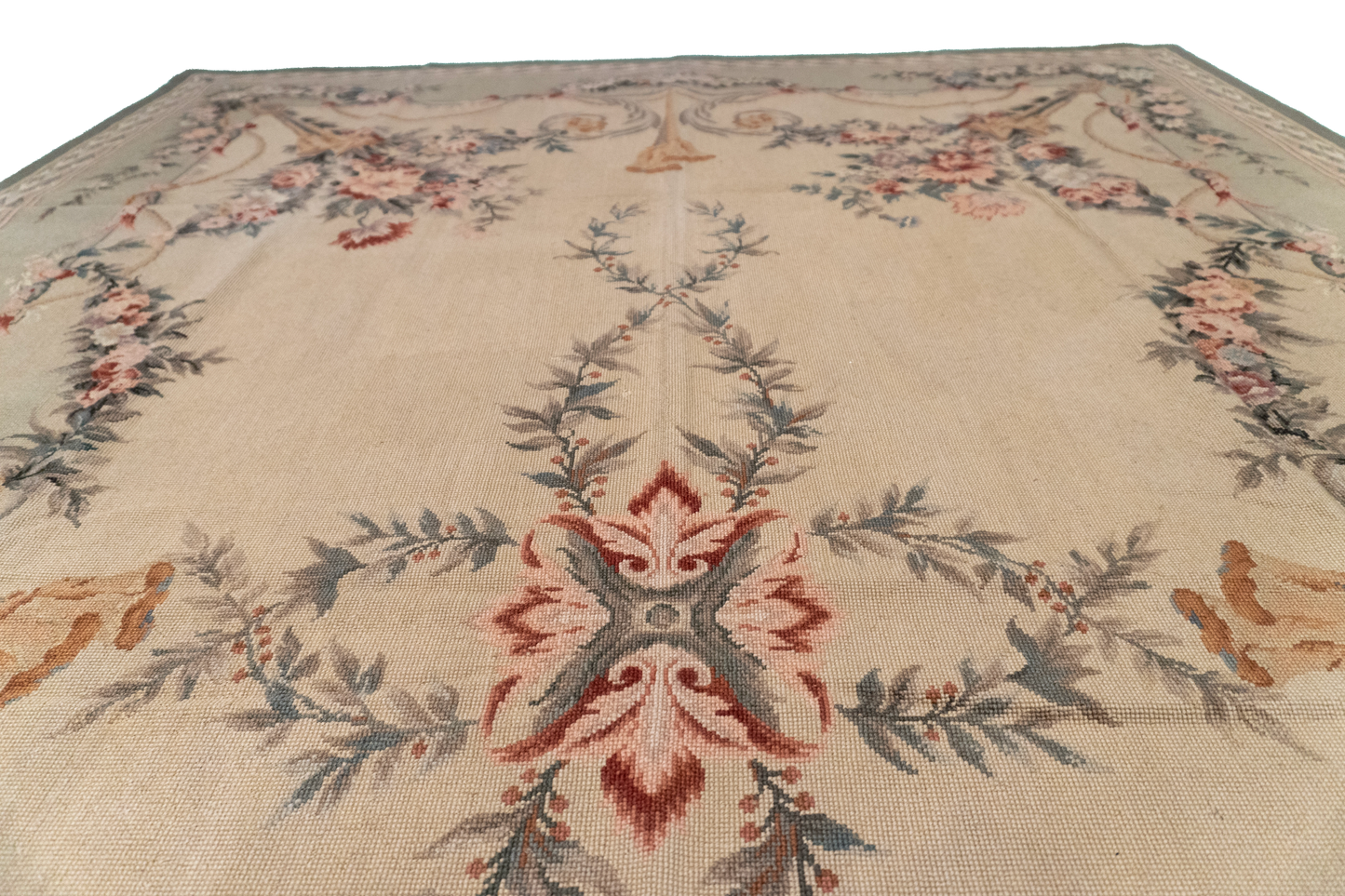 W 6 - L 9 - Needle Point Wool All Over Rectangle - Finest Hand-Made Quality Wool - 20360