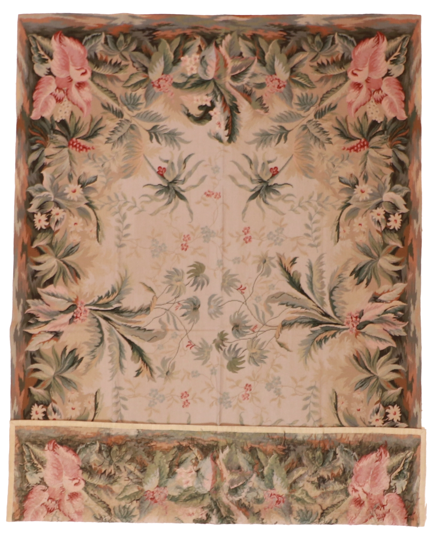 W 6.1 L 9.1 Needle Point 100% Wool Hand-Woven All-Over Design - 20361