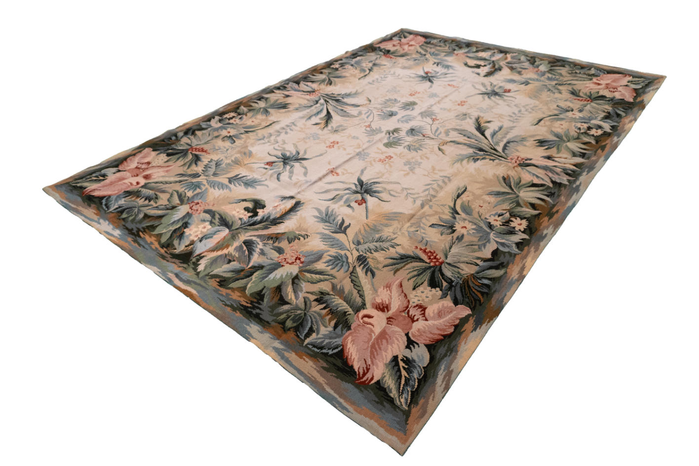 W 6.1 L 9.1 Needle Point 100% Wool Hand-Woven All-Over Design - 20361