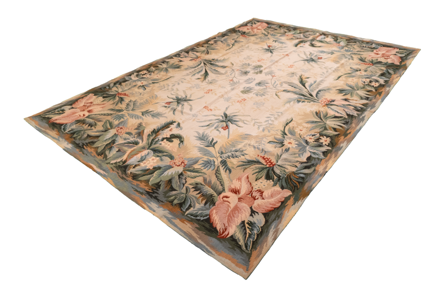 W 6.1 L 9.1 Needle Point 100% Wool Hand-Woven All-Over Design - 20361