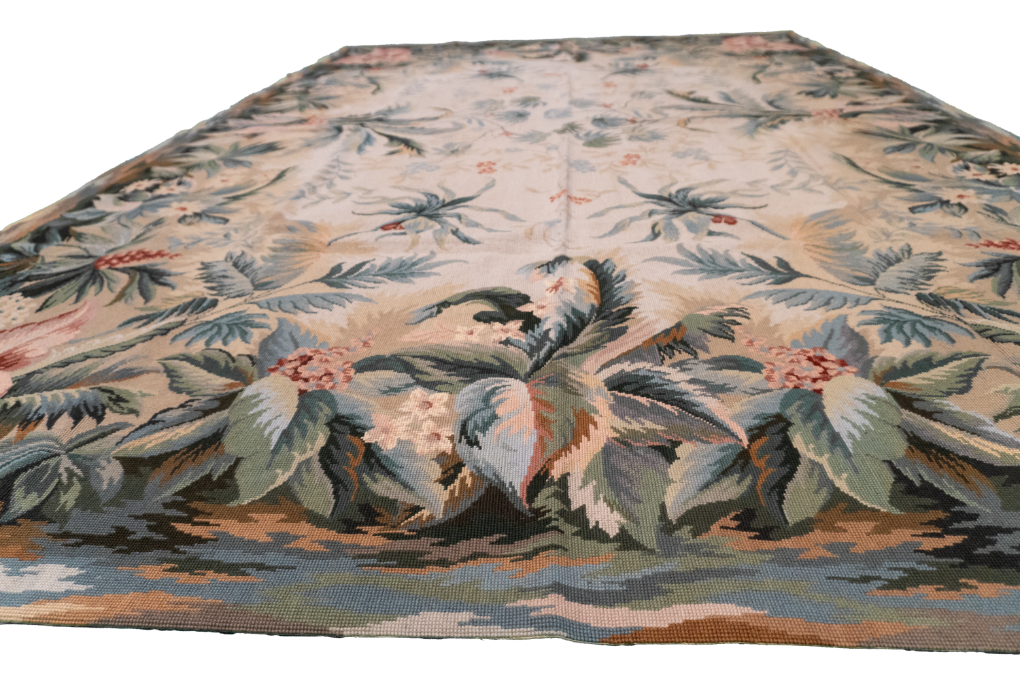W 6.1 L 9.1 Needle Point 100% Wool Hand-Woven All-Over Design - 20361