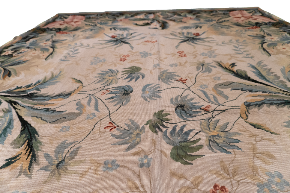 W 6.1 L 9.1 Needle Point 100% Wool Hand-Woven All-Over Design - 20361