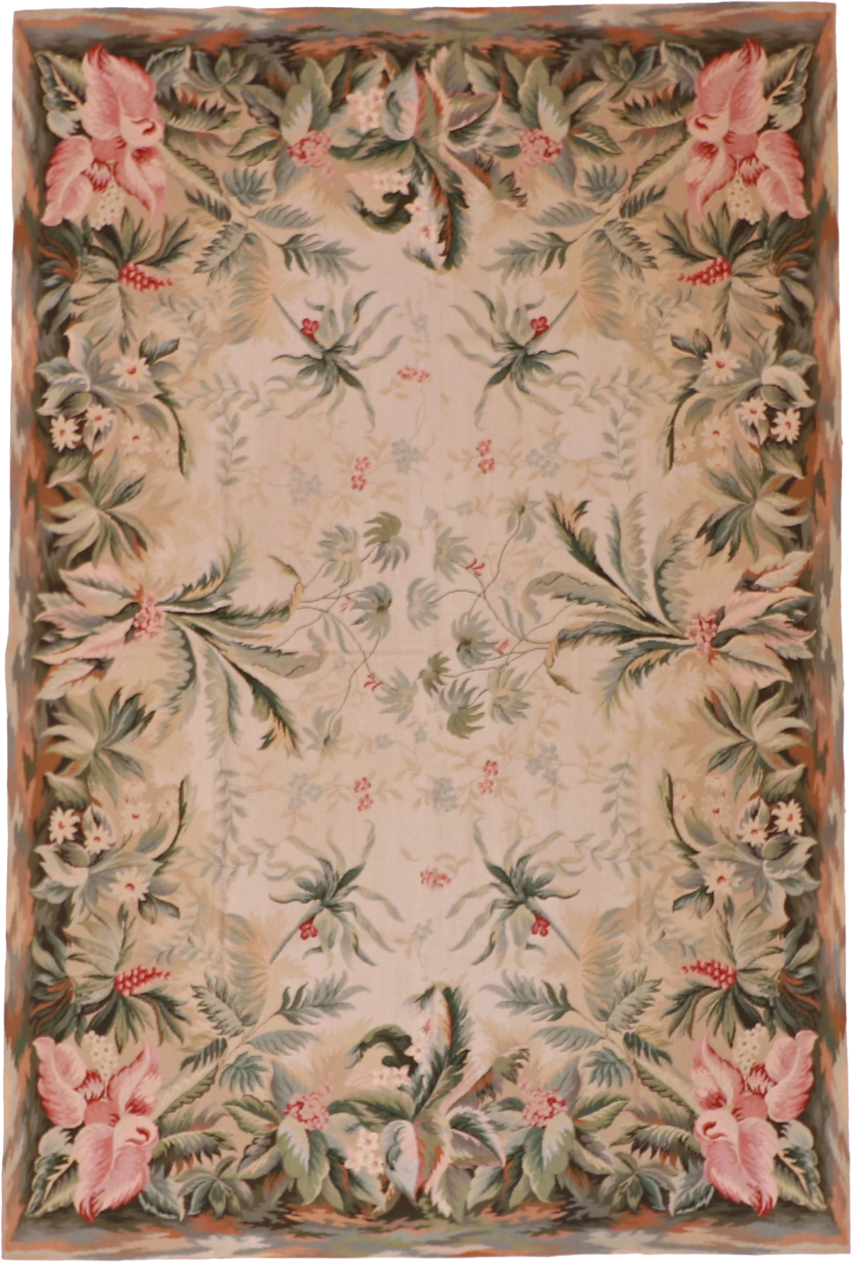 W 6.1 L 9.1 Needle Point 100% Wool Hand-Woven All-Over Design - 20361