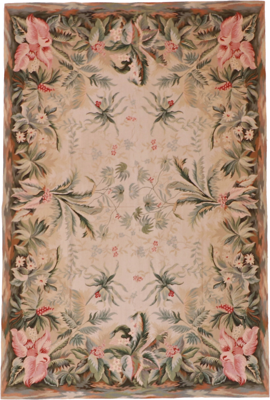 W 6.1 L 9.1 Needle Point 100% Wool Hand-Woven All-Over Design - 20361
