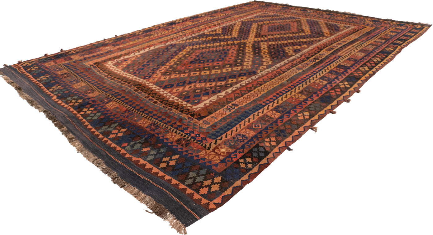 W 10 - L 14.3 - Kilim Wool All Over Rectangle - Finest Hand-Made Quality Wool - 20393
