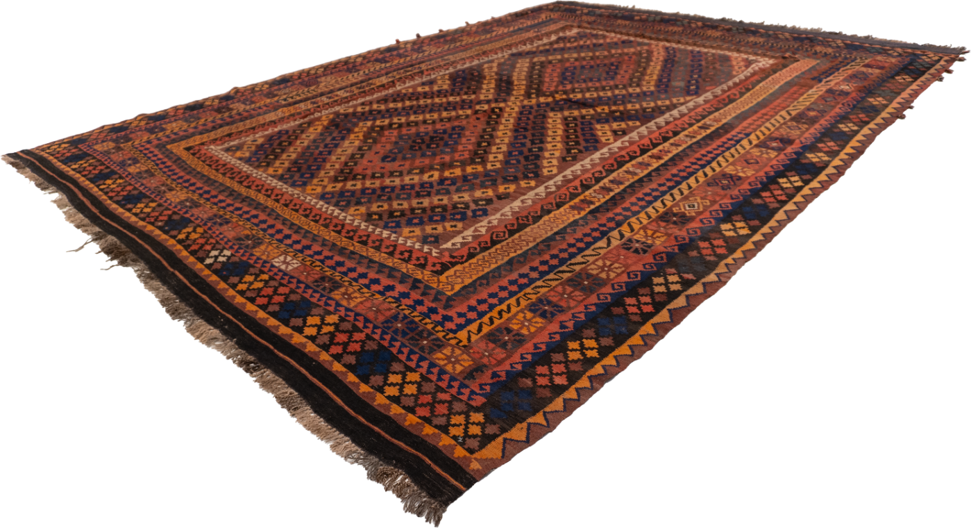 W 10 - L 14.3 - Kilim Wool All Over Rectangle - Finest Hand-Made Quality Wool - 20393