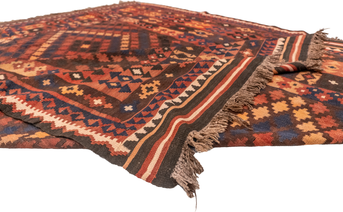 W 8.7 L 10.2 Kilim 100% Wool Hand-Woven All-Over Design - 20401