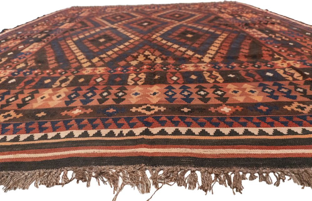 W 8.7 L 10.2 Kilim 100% Wool Hand-Woven All-Over Design - 20401
