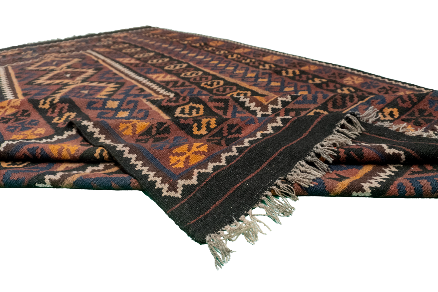 W 6.7 L 10.6 Kilim 100% Wool Hand-Woven Modern Design - 20412