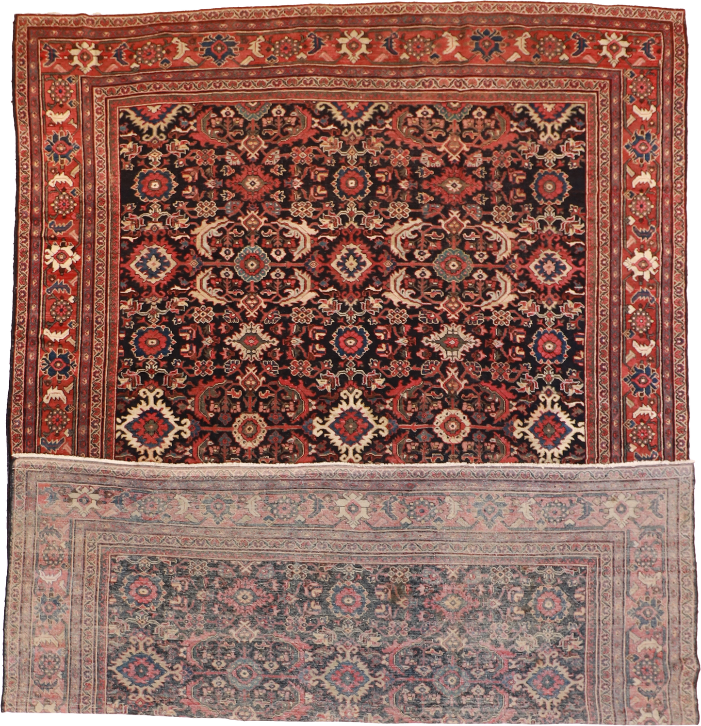 W 10.6 - L 14.11 - Mahal Fine All Over Rectangle - Finest Hand-Knotted Quality Wool - 20604
