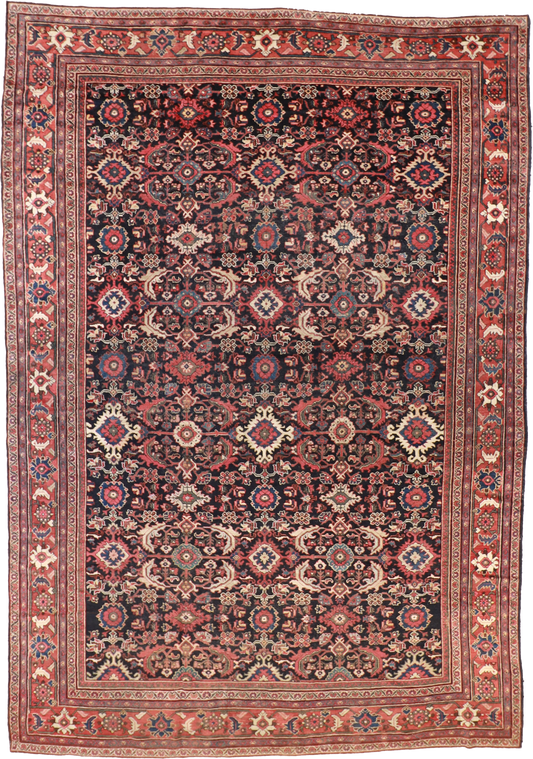 W 10.6 - L 14.11 - Mahal Fine All Over Rectangle - Finest Hand-Knotted Quality Wool - 20604