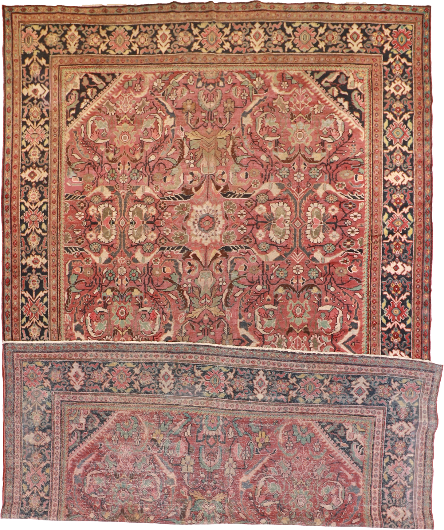 W 10.3 - L 16.8 - Mahal Fine All Over Rectangle - Finest Hand-Knotted Quality Wool - 20606