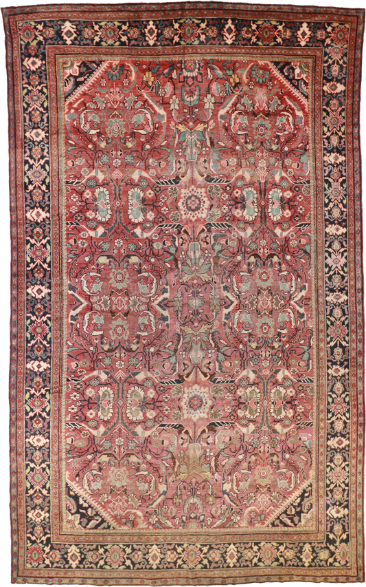 W 10.3 - L 16.8 - Mahal Fine All Over Rectangle - Finest Hand-Knotted Quality Wool - 20606