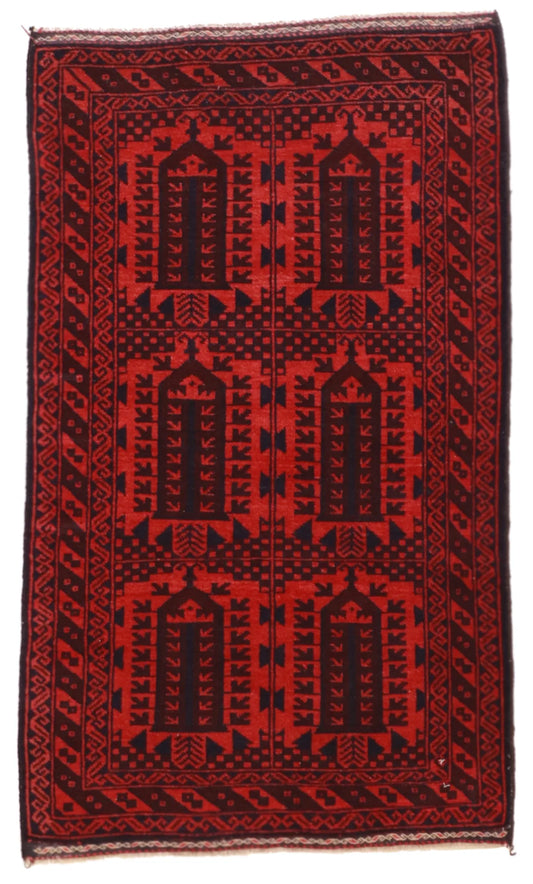 W 2.7 L 4.3 Baluch 100% Wool Hand-Woven All-Over Design - 20705