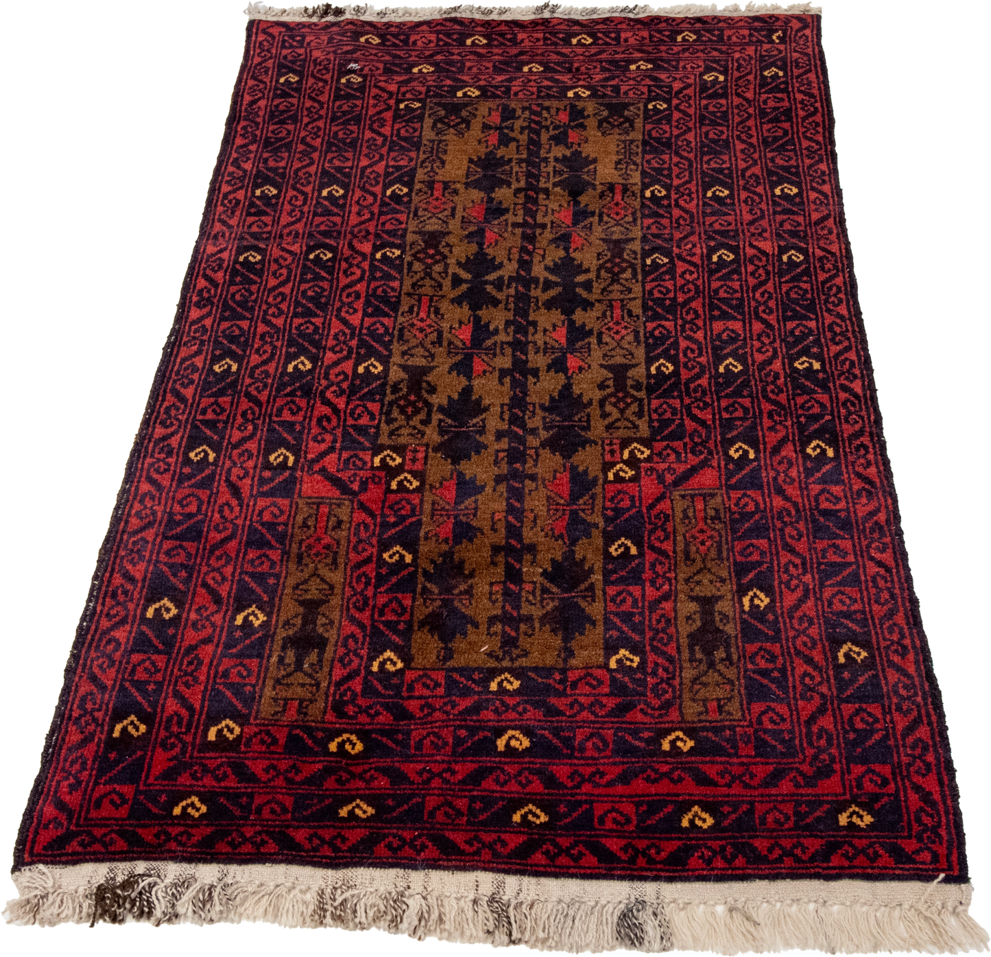 W 2.8 L 4.6 Baluch 100% Wool Hand-Woven All-Over Design - 20757